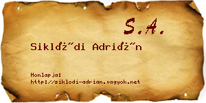 Siklódi Adrián névjegykártya